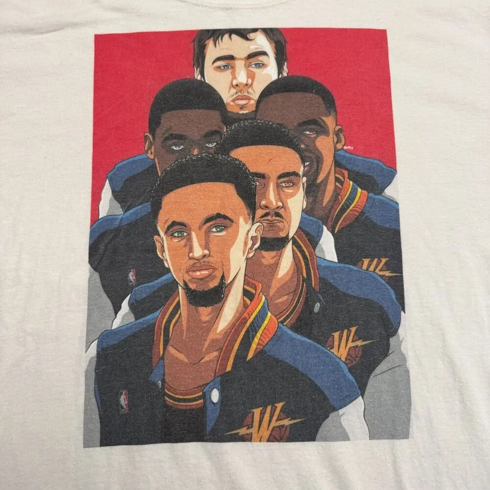 Champion Golden State Warriors McFlyy art T-shirt Mens Large Stephen Curry Tee - Picture 3 of 12